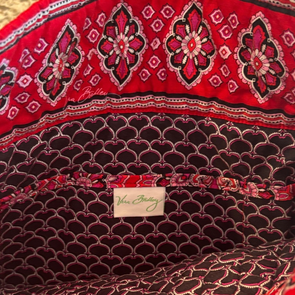 Vera Bradley Red, Pink, and Black Patterned Tote - Picture 5 of 5